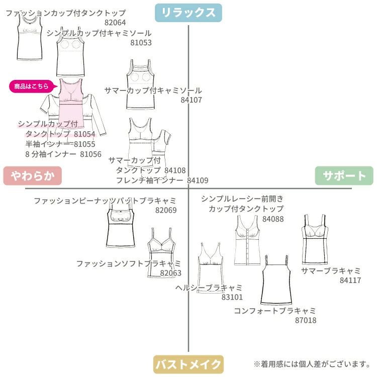 シンプルカップ付タンクトップ【81054】 | Fleep/フリープ通販―綿の