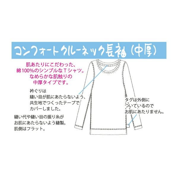 コンフォートクルーネック長袖Tシャツ(中厚)【87021】 | Fleep